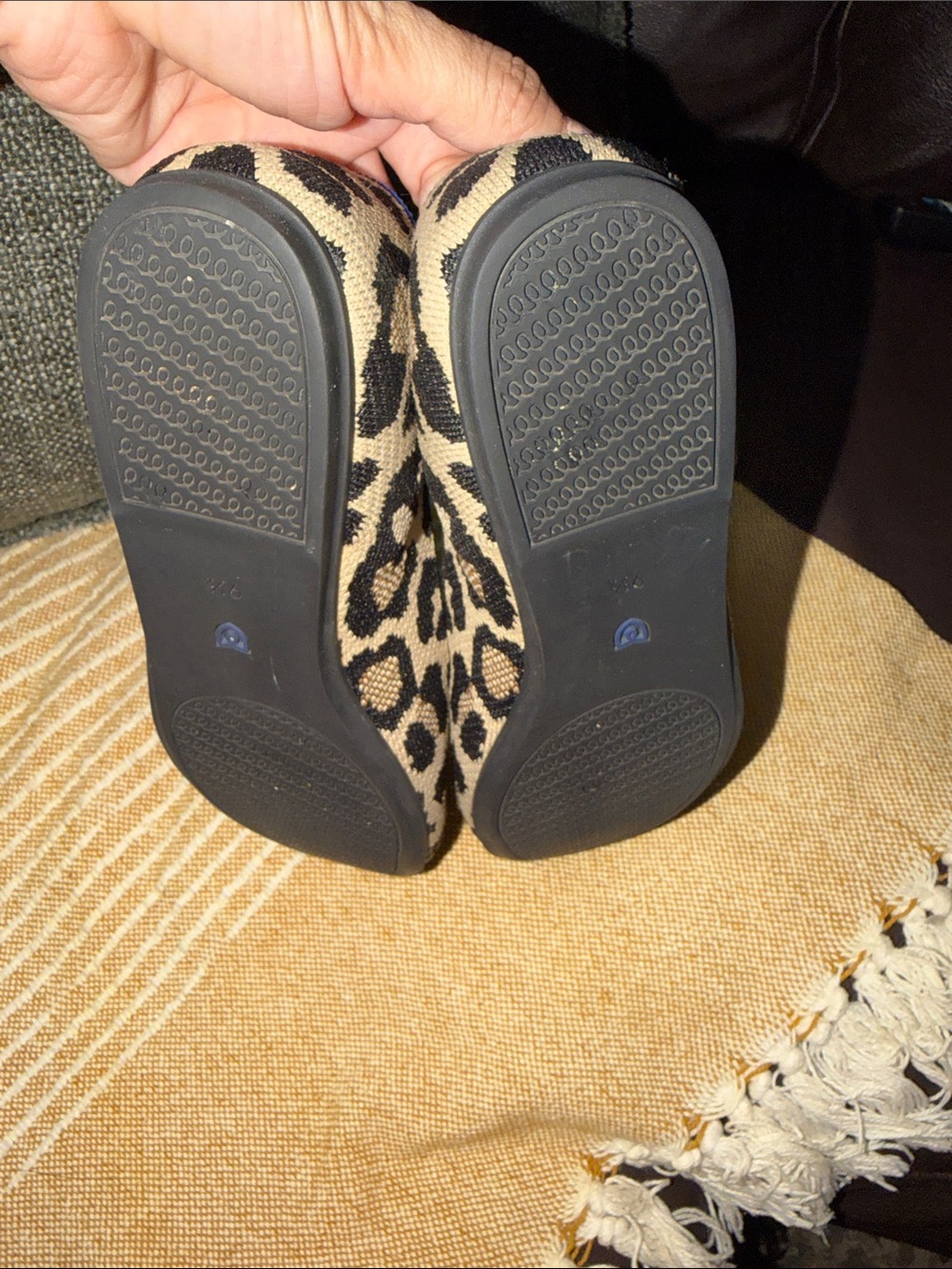 Rothy's Leopard-Print Knit Loafers in Beige and Black - Picture 6 of 9